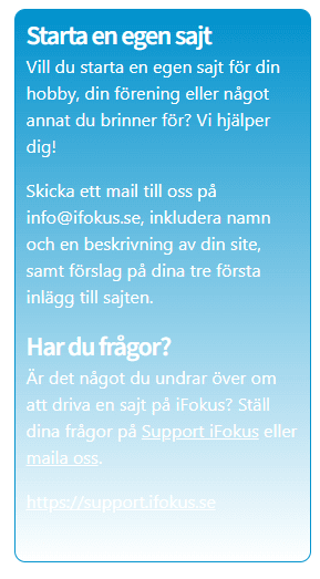 Rutan om att starta en egen sajt på iFokus